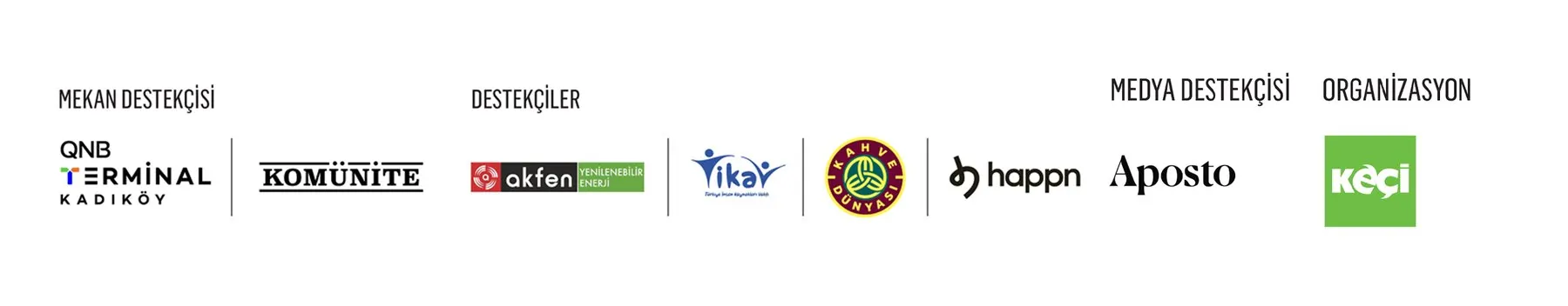 Upcycle Istanbul 2026 mekan destekçisi, destekçiler, çözüm ortakları, medya destekçisi ve organizasyon logoları